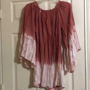 Rose and White Two Toned Boutique Tunic Top